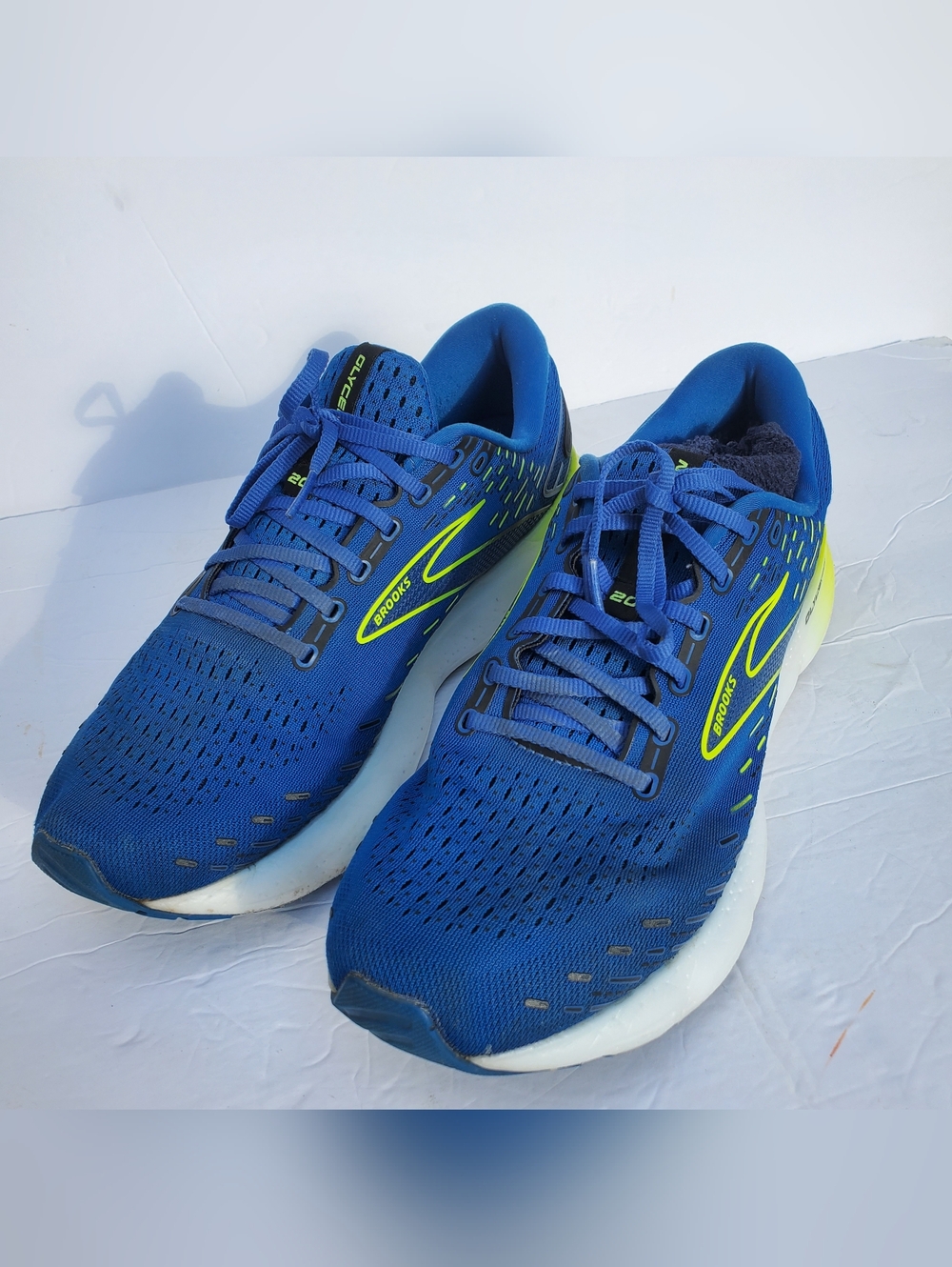 Brooks Glycerin 20 Blue/Yellow Low Top Lace Up Running Sneaker Activewear Sz 11